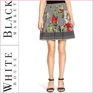 WHBM Floral Mixed Print Skirt